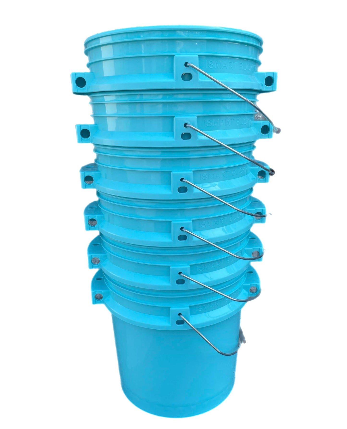 Lee Fisher Sports 3.5 Gallon Aqua Ismart Bucket 6 Pack Without Lids - Sturdy and Reliable Utility Buckets