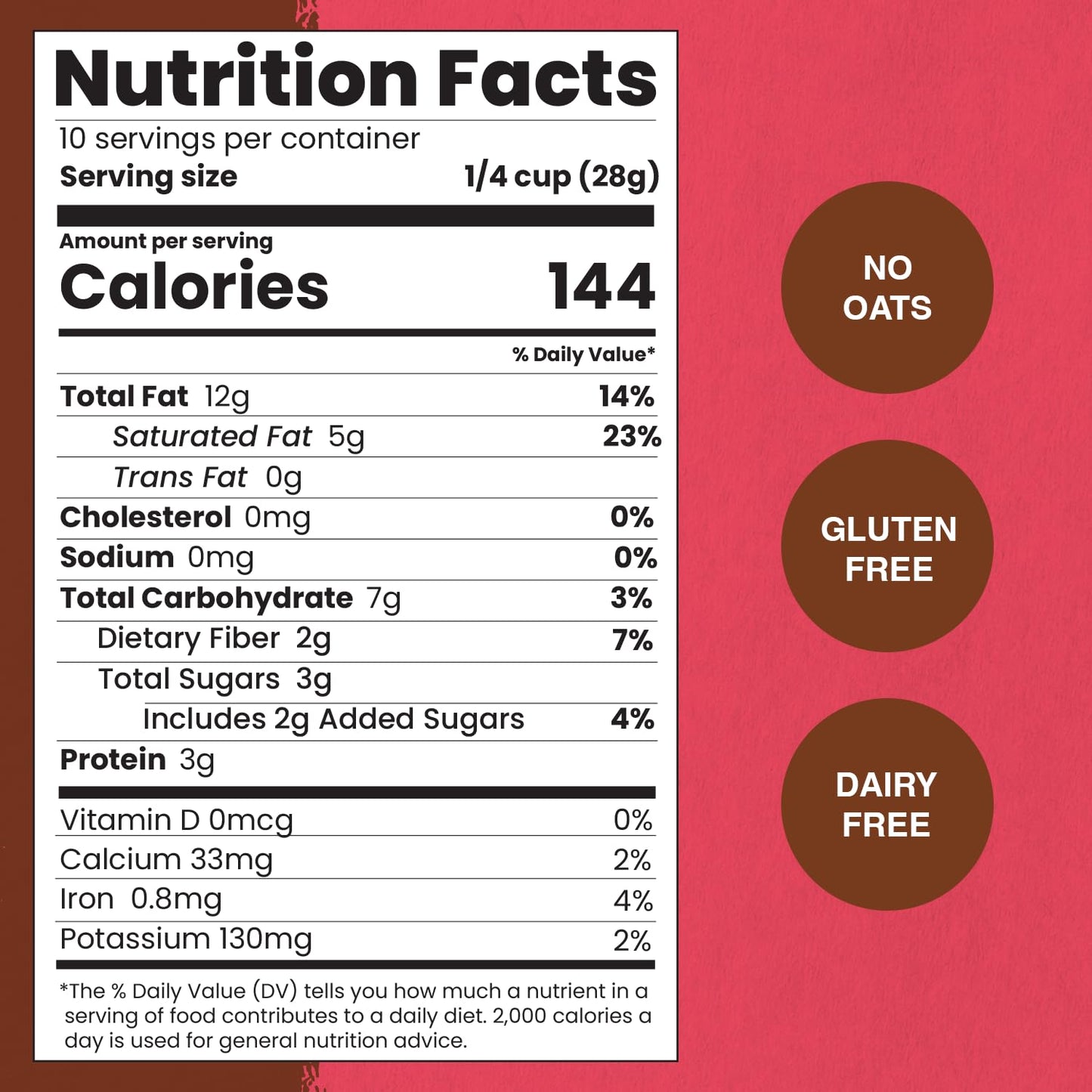 Paleonola Strawberry Grain Free Granola, 10 Oz Resealable Bag (Pack of 1) - Grainless Paleo Granola Blended w/Organic Maple Syrup, Almonds, Dried