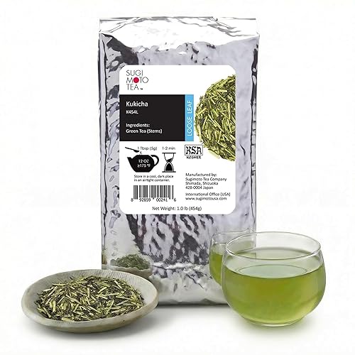 SUGIMOTO TEA Japanese Kukicha Stem Green Tea Loose Leaf Bulk 1.0 lb (454 g)