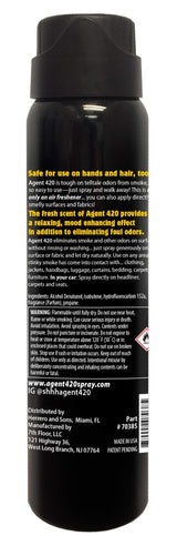 Agent 420 Cannabis & Cigarette Odor Eliminator Aerosol Spray, Freedom, 3.5 oz - Tea Tree Oil Breaks Down Smoke at the Molecular Level