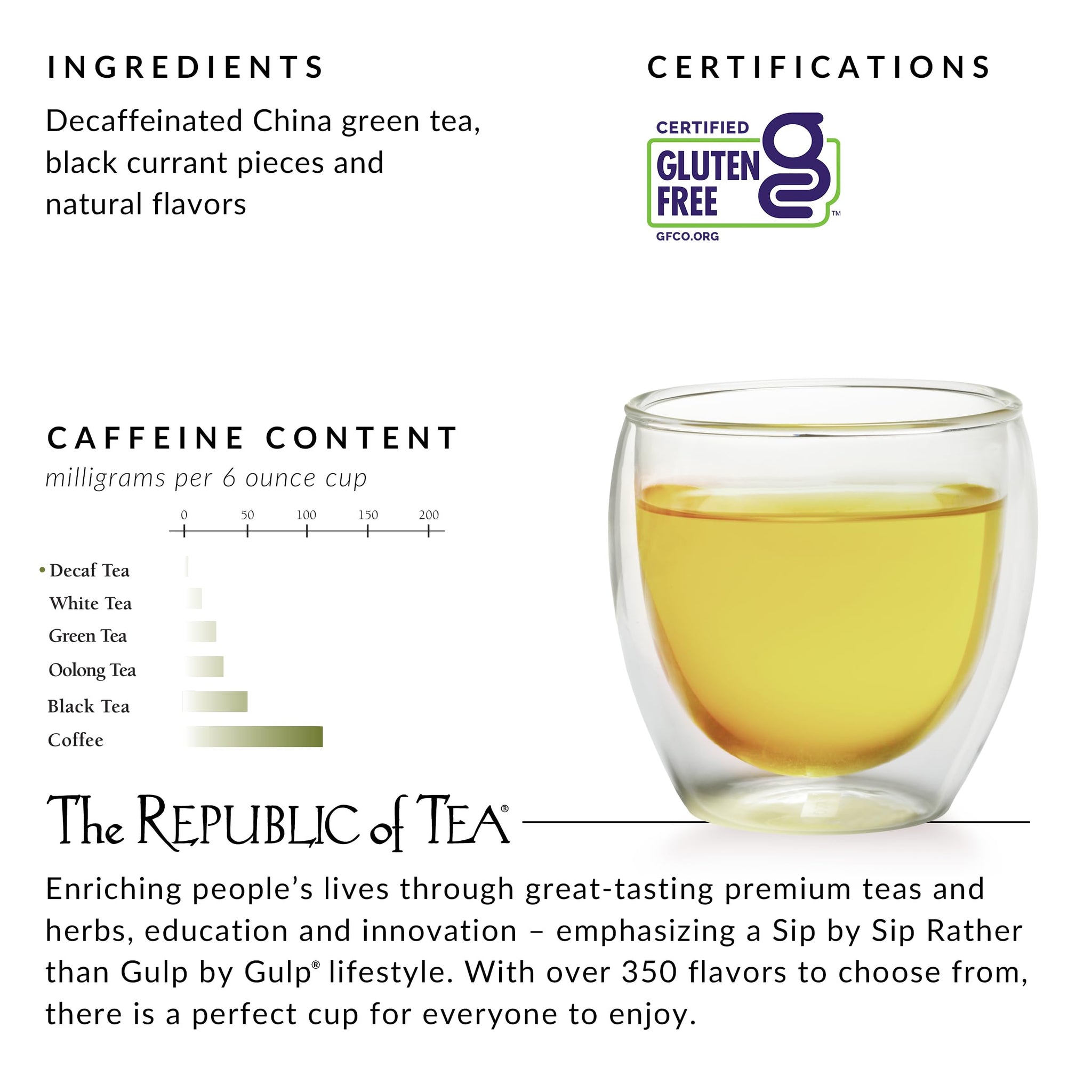 The Republic of Tea - Decaf Wild Berry Plum Green Tea, 50 Tea Bags, Tin | Fruit Tea | Decaffeinated