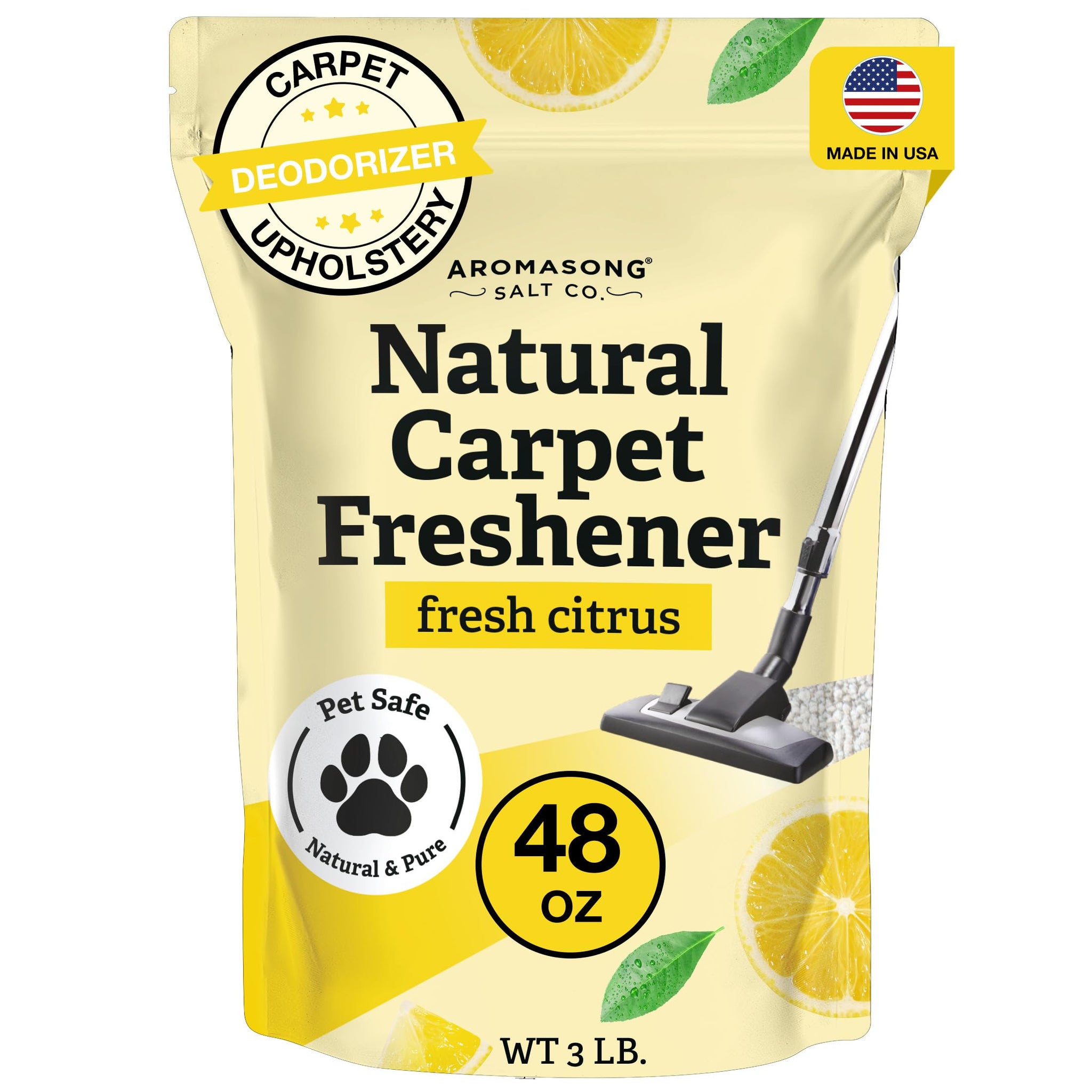 Aromasong Carpet Deodorizer - 100% Natural Carpet Freshener Powder - Safe For Pets - Carpet Powder For Vacuuming - Upholstery Deodorizer - Effective