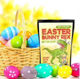 Easter Bunny Rex Cotton Candy - Funny T-Rex Easter Basket Idea for Boys and Girls Blue Gluten-Free Made in the USA Gears Out