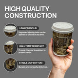 Disposable Cups Bundle by Rsr To-Go. 16 Oz-100ct Paper Coffee Cups with Lids PLUS Stirrers - Eco-Friendly Disposable Cups, Leak-Proof Design for Hot