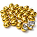 GiftExpress Gold Easter Eggs - 50 Piece Bulk 2.3" x 1.75" Golden Metallic Plastic Eggs Hinged - Adult & Kid Party Toys for Gift Easter Baskets or Egg