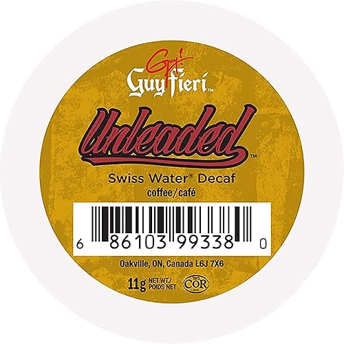 Guy Fieri Flavortown Roasts Decaffeinated Coffee Pods, Unleaded Medium Roast Decaf Coffee, Single Serve Cups for Keurig K Cup Brewers,24 Count(Pack