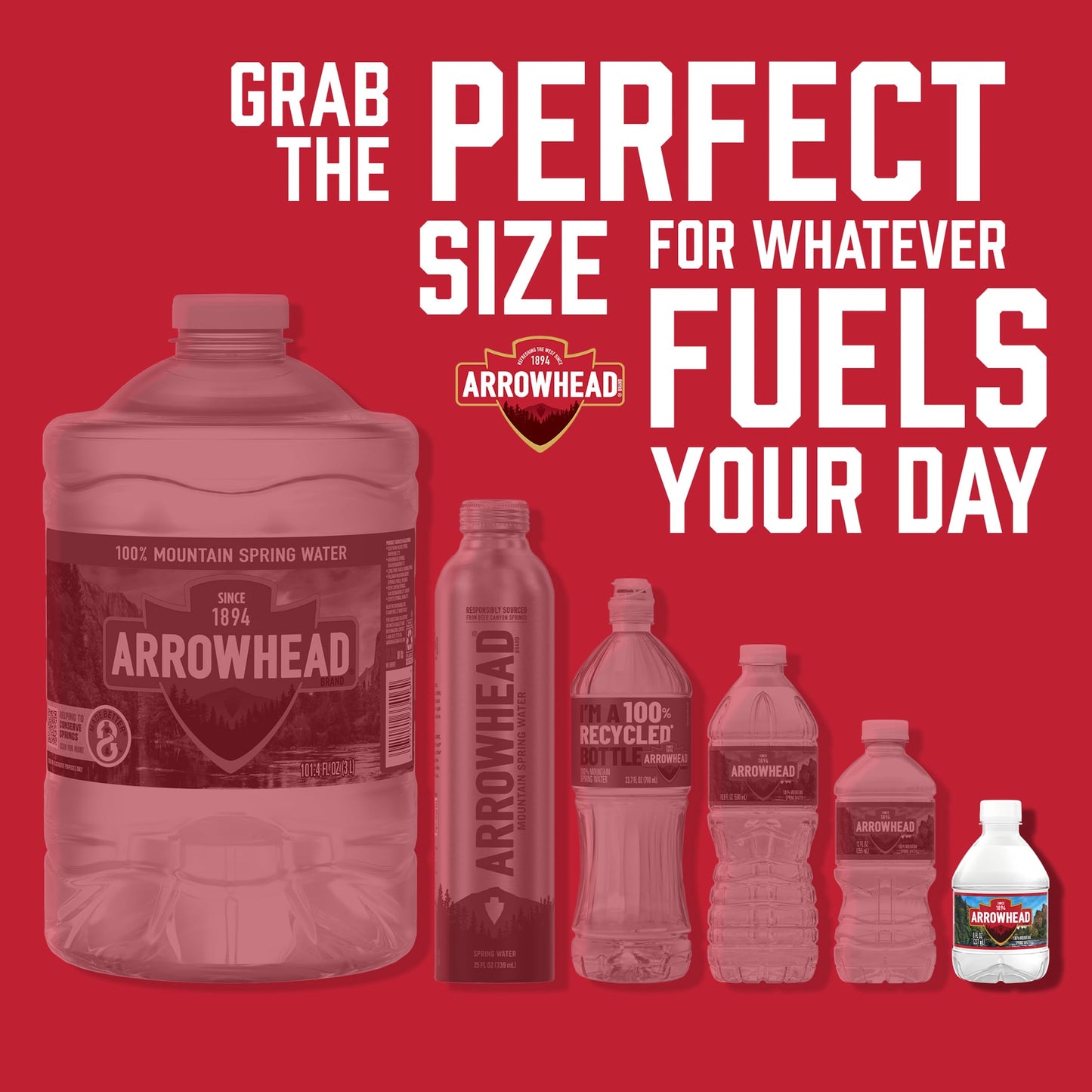 Arrowhead Mountain Spring Mini Water Bottles, 48 Pack - Still Bottled Water with Naturally Occurring Minerals for Taste - 8 Fl Oz