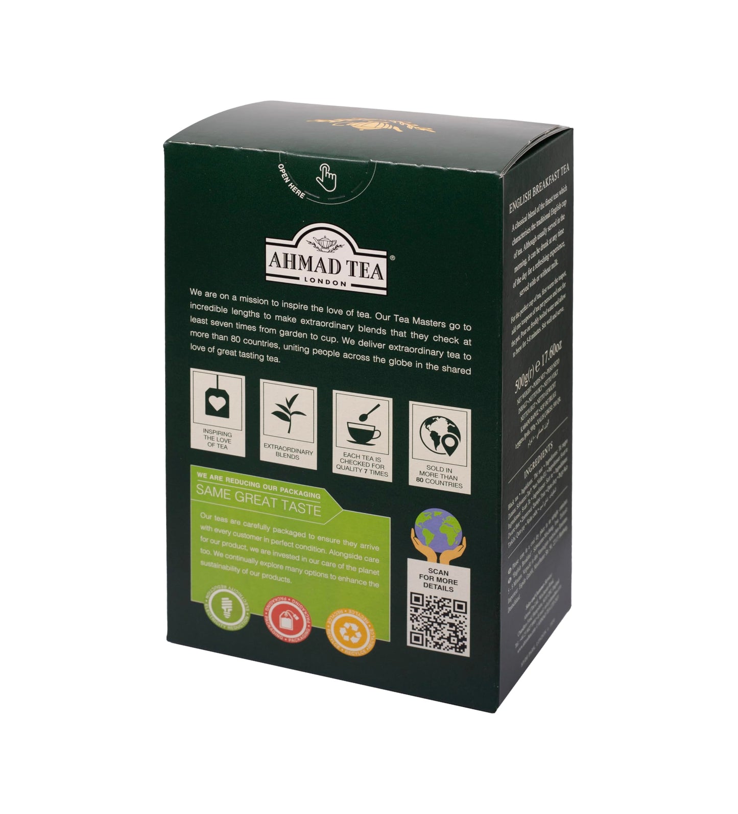 Ahmad Tea Black Tea, English Breakfast Loose Leaf, 500 Gram Box