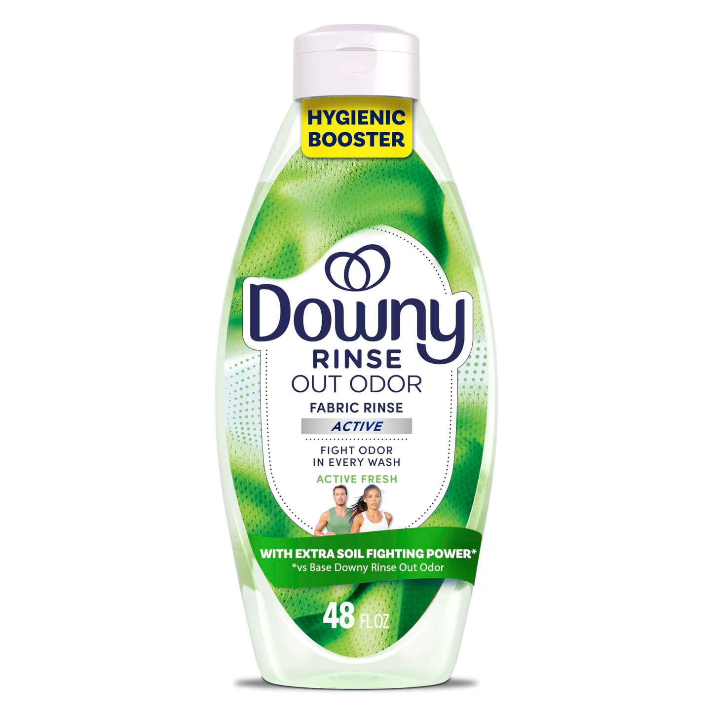Downy RINSE & REFRESH Laundry Odor Remover and Fabric Softener for Activewear, Active Fresh Scent, 48 oz