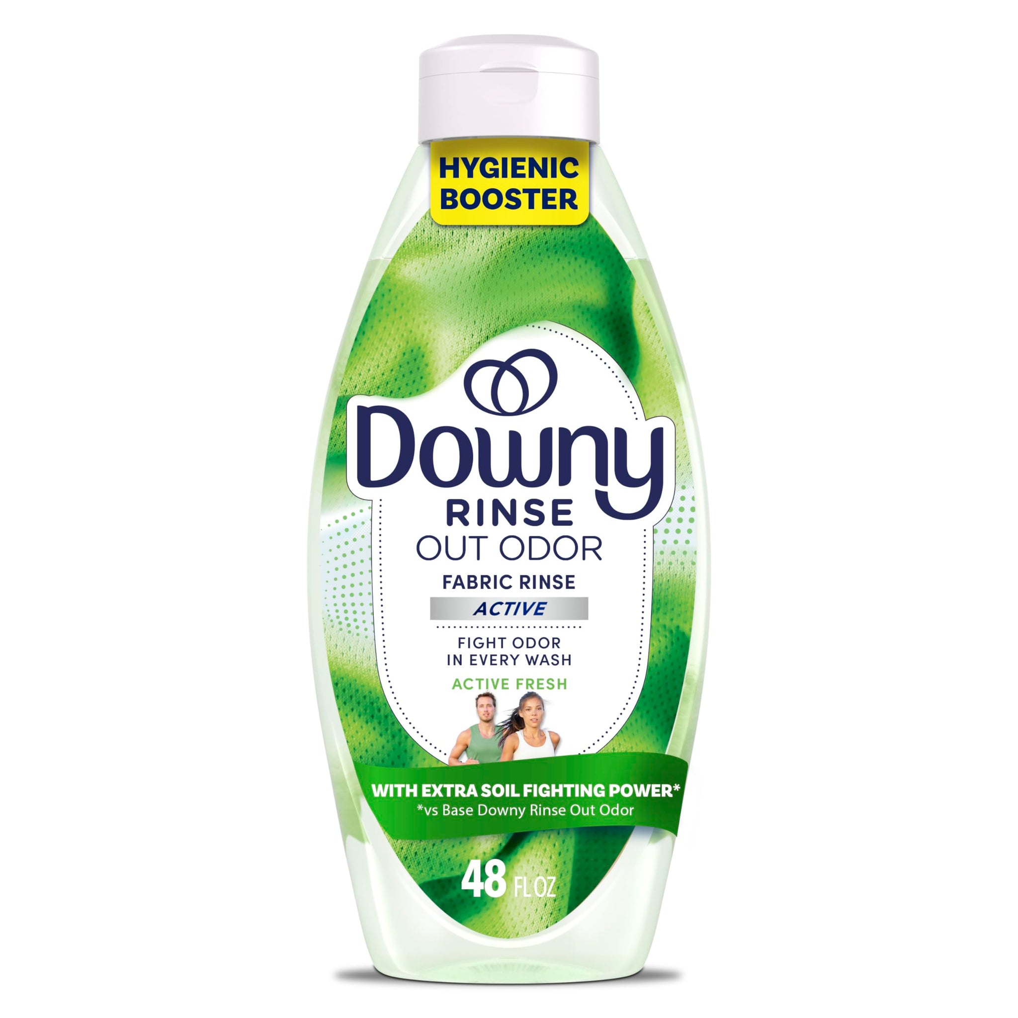 Downy RINSE & REFRESH Laundry Odor Remover and Fabric Softener for Activewear, Active Fresh Scent, 48 oz