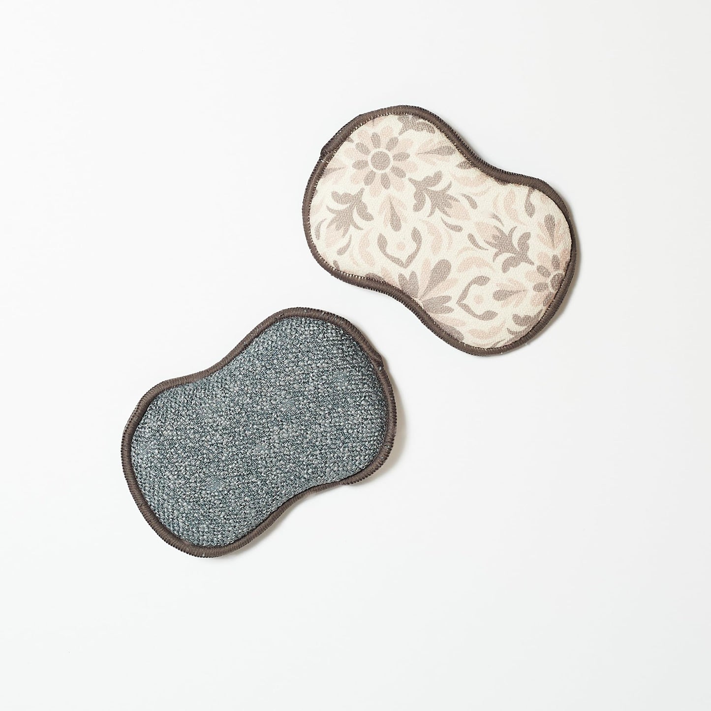Bright Habits Sponge Set in Taupe - Set of 2 Super Absorbent Washable Reusable Cleaning Sponges Made from Recycled Materials, Durable Eco Friendly