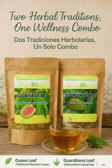 BexpertsUSA - Guayaba(Guava) Leaf Tea (4 oz) + Guanábana (Soursop) Leaves Tea (4 oz) - Wildcrafted Loose Leaf Herbal, Viral Combo - 100% Natural