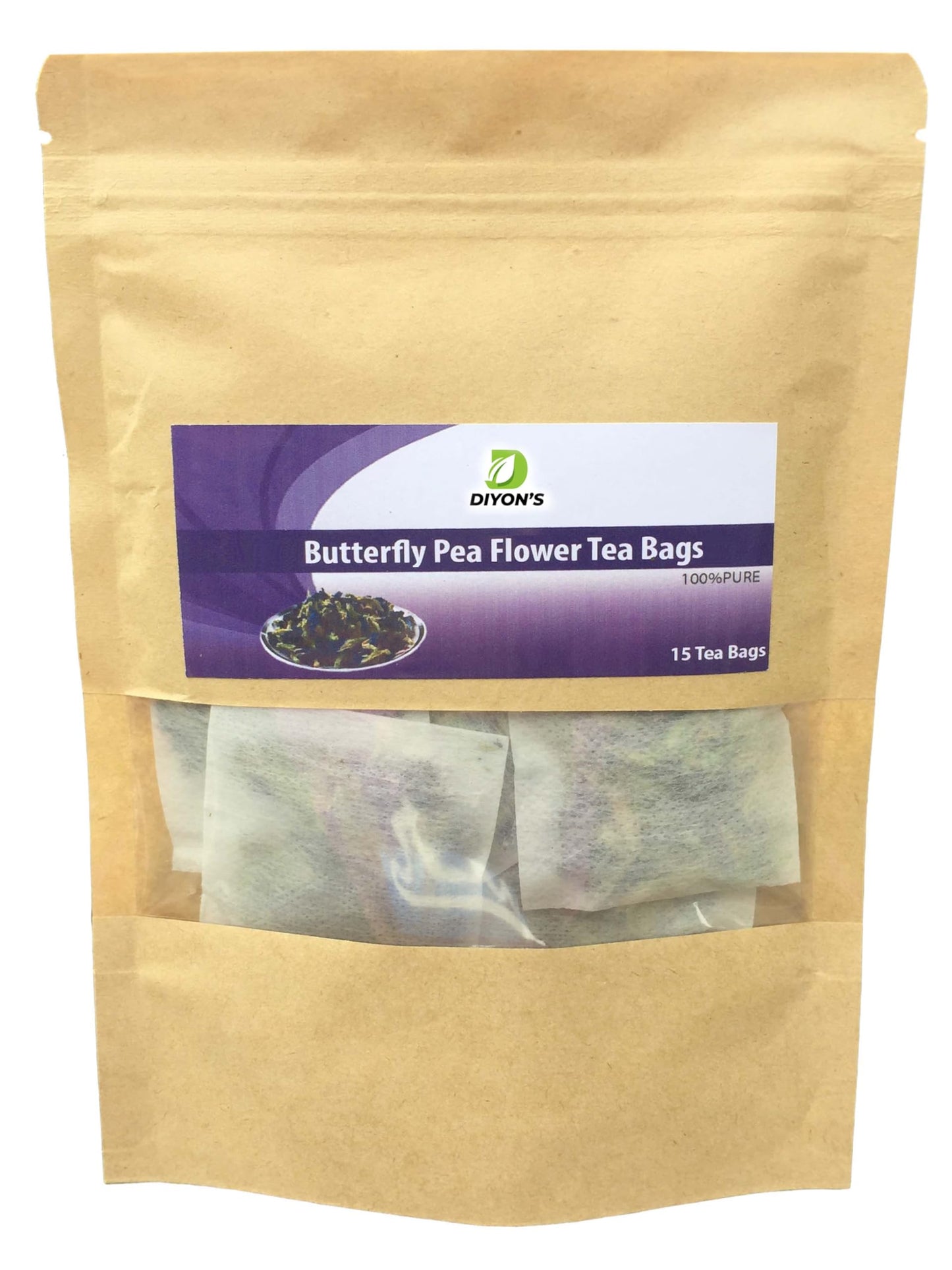 Organic air dried butterfly pea flower 15 Tea Bags