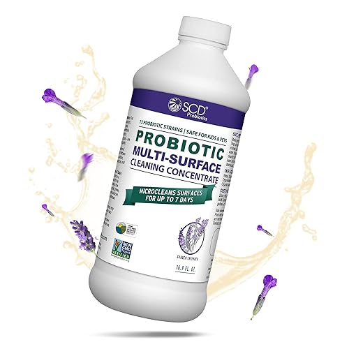 SCD Probiotics All-Purpose Household Cleaner Concentrate - Plant-Based Enzyme Cleaner That Works - Scented With Lavender Essential Oils - 16 Oz Refill