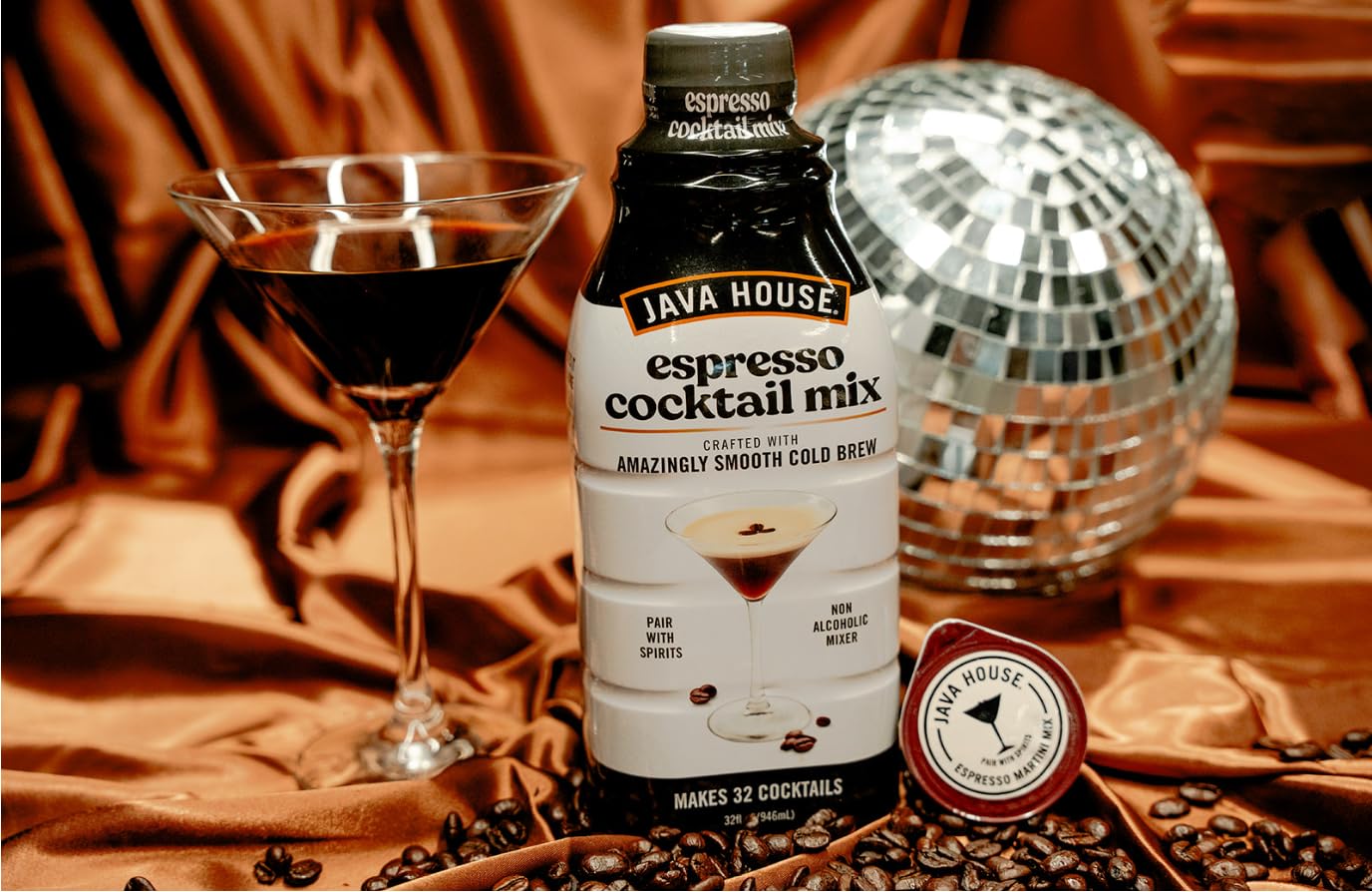 Java House Cold Brew Espresso Cocktail Mix - Premium 100% Arabica Cold Brew Concentrate - Smooth Coffee With French Vanilla Notes - 32oz Bottle (Makes