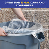 PLASTIC PRINCE (100 Pack) 30-33 Gallon Trash Bags, 1.5 Mil, Heavy Duty, Fits Round and Square 30-33 gal Trash Cans, 33" x 39" Garbage Trash Can Liners