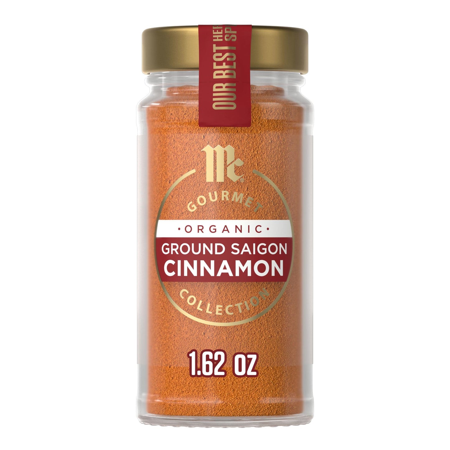 McCormick Gourmet Collection Saigon Cinnamon, Ground, Organic, Non GMO, Our Best Herbs & Spices, Sweet Flavor, Spicy Aroma, Elevate French Toast