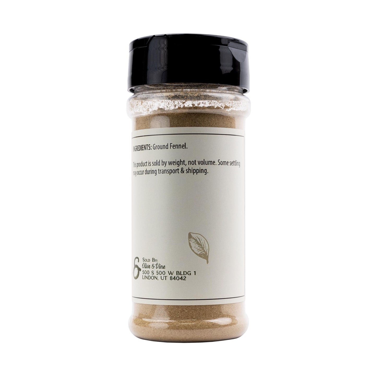 Olive & Vine Ground Fennel, Aromatic Spice, Seasoning for Sausages, Curries, and Baked Goods, with Rich Tradition, Authentic Taste, For Global Recipes