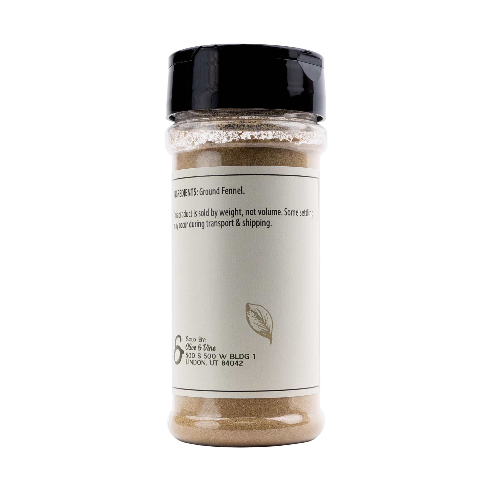 Olive & Vine Ground Fennel, Aromatic Spice, Seasoning for Sausages, Curries, and Baked Goods, with Rich Tradition, Authentic Taste, For Global Recipes