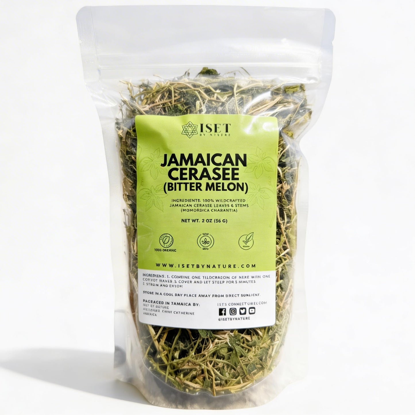 Jamaican Cerasee Bush Tea, Organic Bitter Melon Leaves, Natural Blood Detox Cleanse