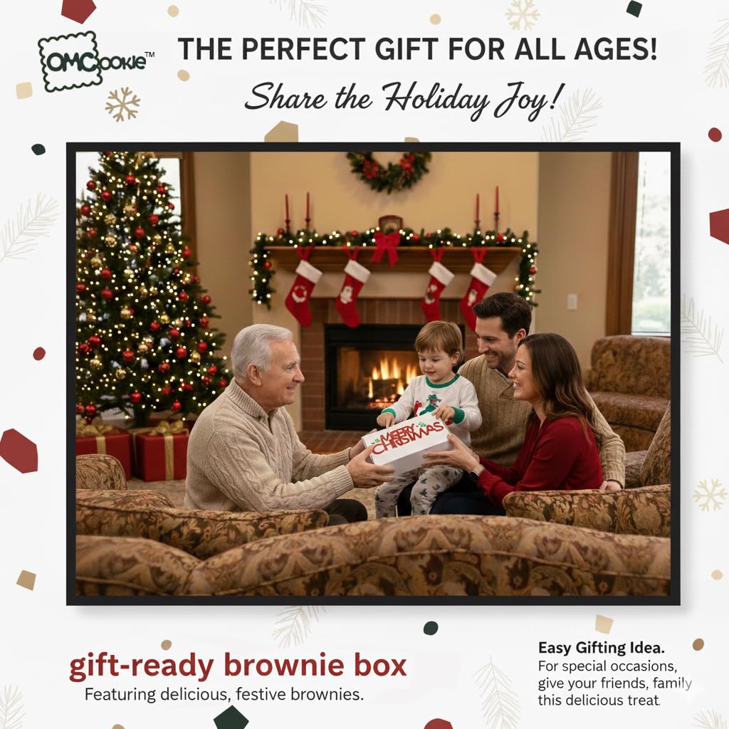 Christmas Brownies | Happy Holiday 8 pack