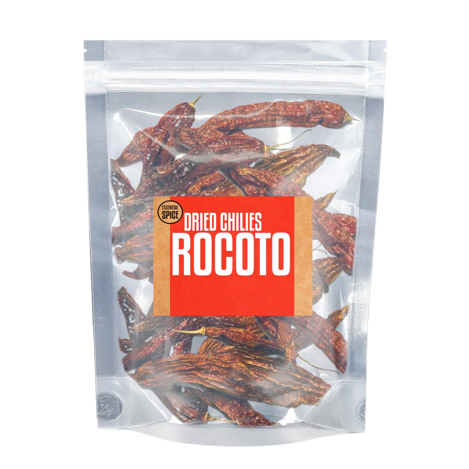 Essential Spice Dried Rocoto Chilies - Bold Heat with Fruity, Apple-Like Flavor - Whole Dried Peruvian Pods for Stews, Sauces, Salsas & Traditional