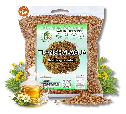 Tlanchalagua Herbal Tea - 4 oz (113 g) - Traditional Mexican Herb - Wildcrafted Loose Leaf Infusion - 100% Natural, Vegan, Non-GMO - by BexpertsUSA