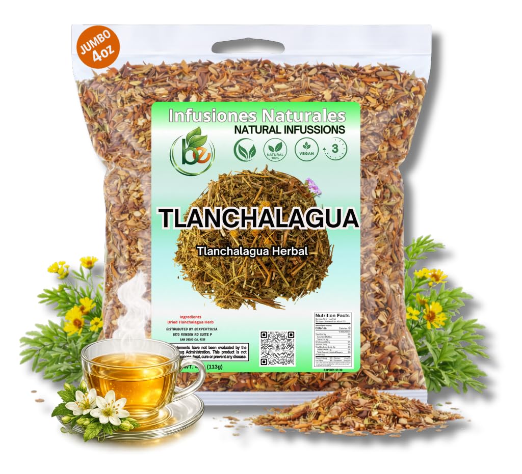 Tlanchalagua Herbal Tea - 4 oz (113 g) - Traditional Mexican Herb - Wildcrafted Loose Leaf Infusion - 100% Natural, Vegan, Non-GMO - by BexpertsUSA