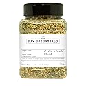 Raw Essentials Garlic & Herb Blend - Bold Garlic, Sesame & Lemon Peel Seasoning for Chicken, Vegetables & Rice Dishes - Non GMO, Gluten Free - 7 oz
