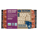 Teton Waters Ranch 100% Grass-Fed Beef Polish Sausage Links, Cooked Uncured Smoked Sausage, No Sugar Added, Certified Humane - 12oz
