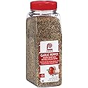 Lawry's Coarse Grind Garlic Pepper with Red Bell & Black Pepper, 22 oz - One 22 Ounce Garlic Pepper Seasoning with Parsley, Great on Beef, Seafood