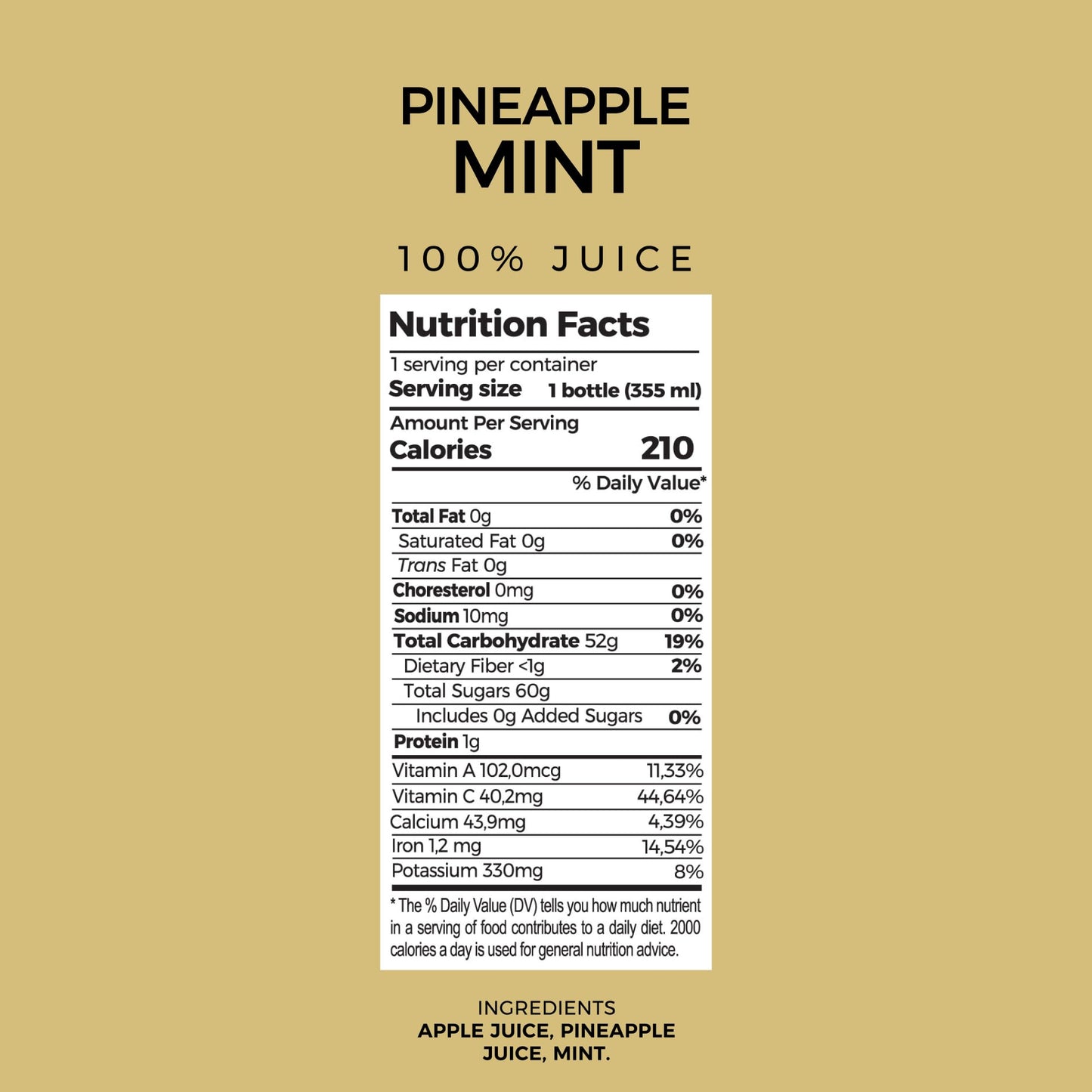 PUR Cold-Pressed Juice - Pineapple Mint 18 Pack - Apple Juice, Pineapple & Mint - Refreshing Drink Supports Wellness, Digestion & Cleanse Days - Raw