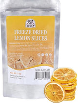 52USA Freeze Dried Lemon Slices, 3oz (85g), Dehydrated Lemon Slices for Teas, Infused Water, All Natural, No Additives, No Sugar Added, Dried Fruit
