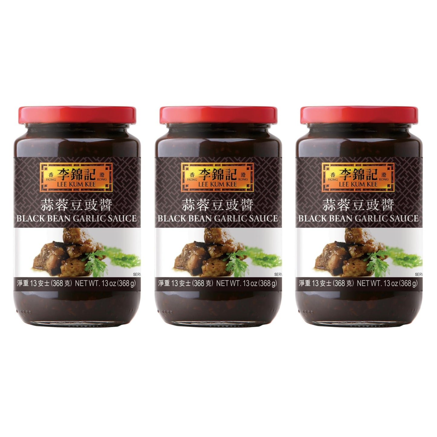 LKK Black Bean Garlic Sauce, 13 oz | Authentic Chinese Cooking Sauce for Stir-Fries, Marinades & Noodles [Pack of 3]