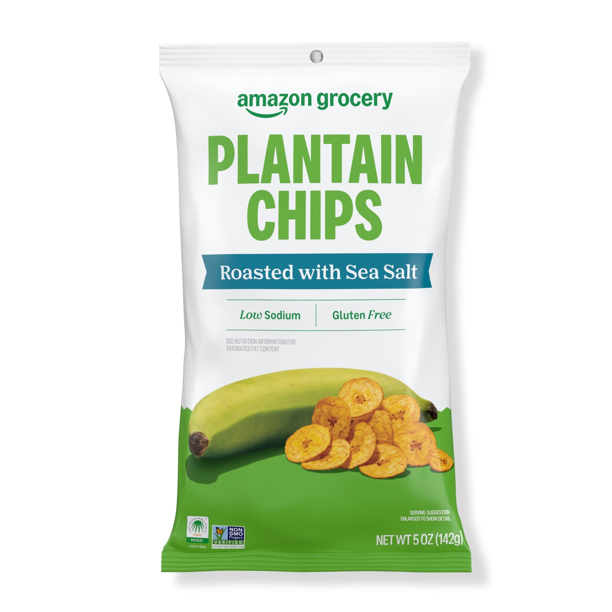 Amazon Grocery, Plantain Chips Roasted with Sea Salt, 5 oz (Previously Amazon Fresh, Packaging May Vary)