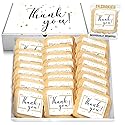 Thank You Cookies Gold Black Elegant Classy Appreciation Treats Party Favors Gift Basket for Teachers Employees Nurses | 24 Pack Individually Wrapped