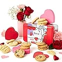 David’s Cookies Shortbread Cookies in Sweet Sampler Tin - Original and Chocolate Chip Shortbread Cookies in a Love-Themed Gift Tin - Gourmet Food Gift