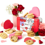 David’s Cookies Shortbread Cookies in Sweet Sampler Tin - Original and Chocolate Chip Shortbread Cookies in a Love-Themed Gift Tin - Gourmet Food Gift