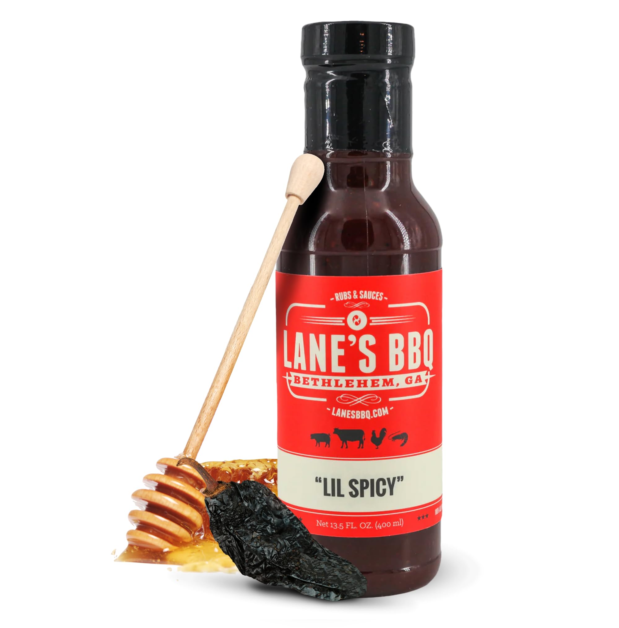 Lane's Lil Spicy BBQ Sauce, All-Natural Kansas City Style Sweet and Spicy Sauce, Goes Great with Chicken, Beef, Pork & Veggies, No MSG, No
