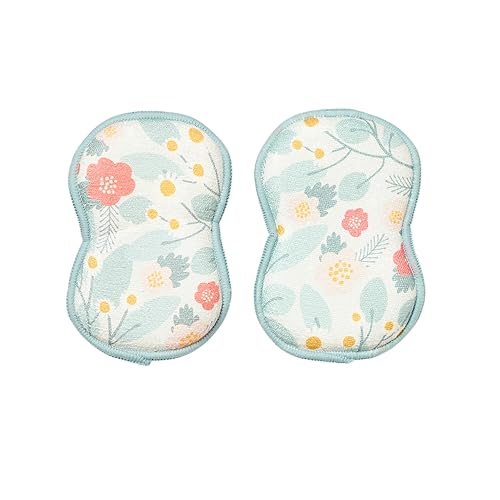 Bright Habits Sponge Set in Blossom Blue - Set of 2 Super Absorbent Washable Reusable Cleaning Sponges Made from Recycled Materials, Durable Eco