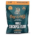 One in a Mill Whole Chickpea Flour | 2 LB Resealable Bag | Premium Pre-Sifted Garbanzo Bean Flour for Pancakes, Waffles | Use as a Thickener for Soup