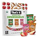 That’s it. Organic Fruit Crunchables Variety (21-Pack) - 100% Plant-Based Fruit Snacks, Non-GMO, Gluten Free, No added Sugar, Healthy Snack for Kids