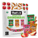 That’s it. Organic Fruit Crunchables Variety (21-Pack) - 100% Plant-Based Fruit Snacks, Non-GMO, Gluten Free, No added Sugar, Healthy Snack for Kids