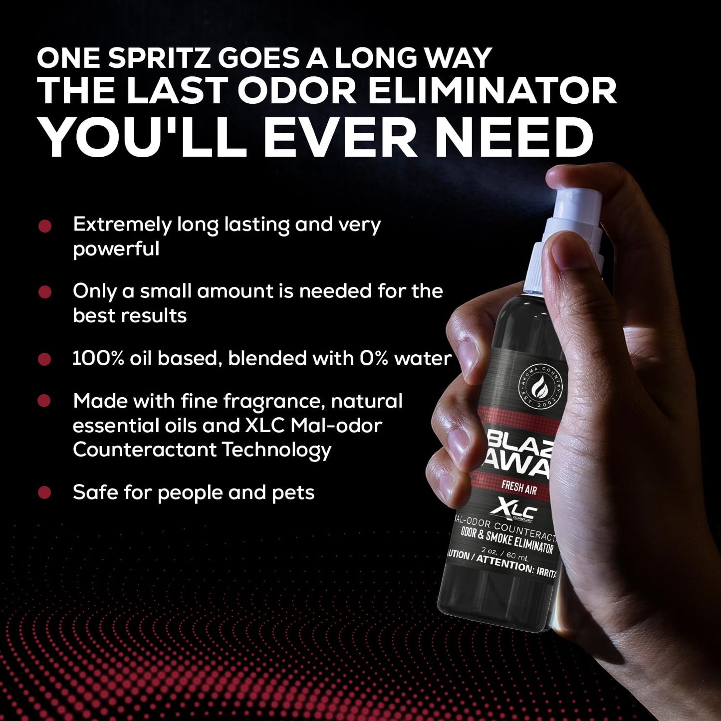 Blaze Away Commercial Air Freshener & Odor Eliminator for Strong Odor - Industrial-Grade Room Spray & Room Deodorizer for Home, Car, Smoke & Pet Odors