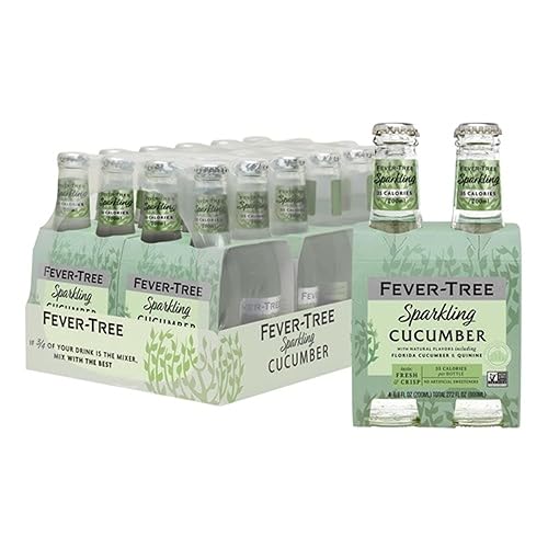 Fever-Tree Sparkling Cucumber - Premium Low Calorie Mixer for Cocktails and Mocktails, 6.8 fl oz Bottles, Pack of 24 - Naturally Sourced, Non-GMO