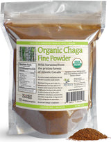 Organic Chaga Tea Fine Mushroom Powder by My Berry |100% Wild-Harvested from Atlantic Canada | 4oz | Herbal Tea | Raw Loose Powder | Additive-Free