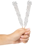 White Rock Candy Sugar Sticks - Original Sugar Flavored - 12 Individually Wrapped White Candy Party Favors