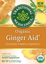 Traditional Medicinals Organic Ginger Aid Herbal Tea, Promotes Healthy Digestion, (Pack of 1) - 16 Tea Bags