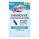 Windex Dissolve Concentrated Pods, Glass Cleaner, 3 Count Concentrated Dissolvable Refill Pods (Pack of 1)