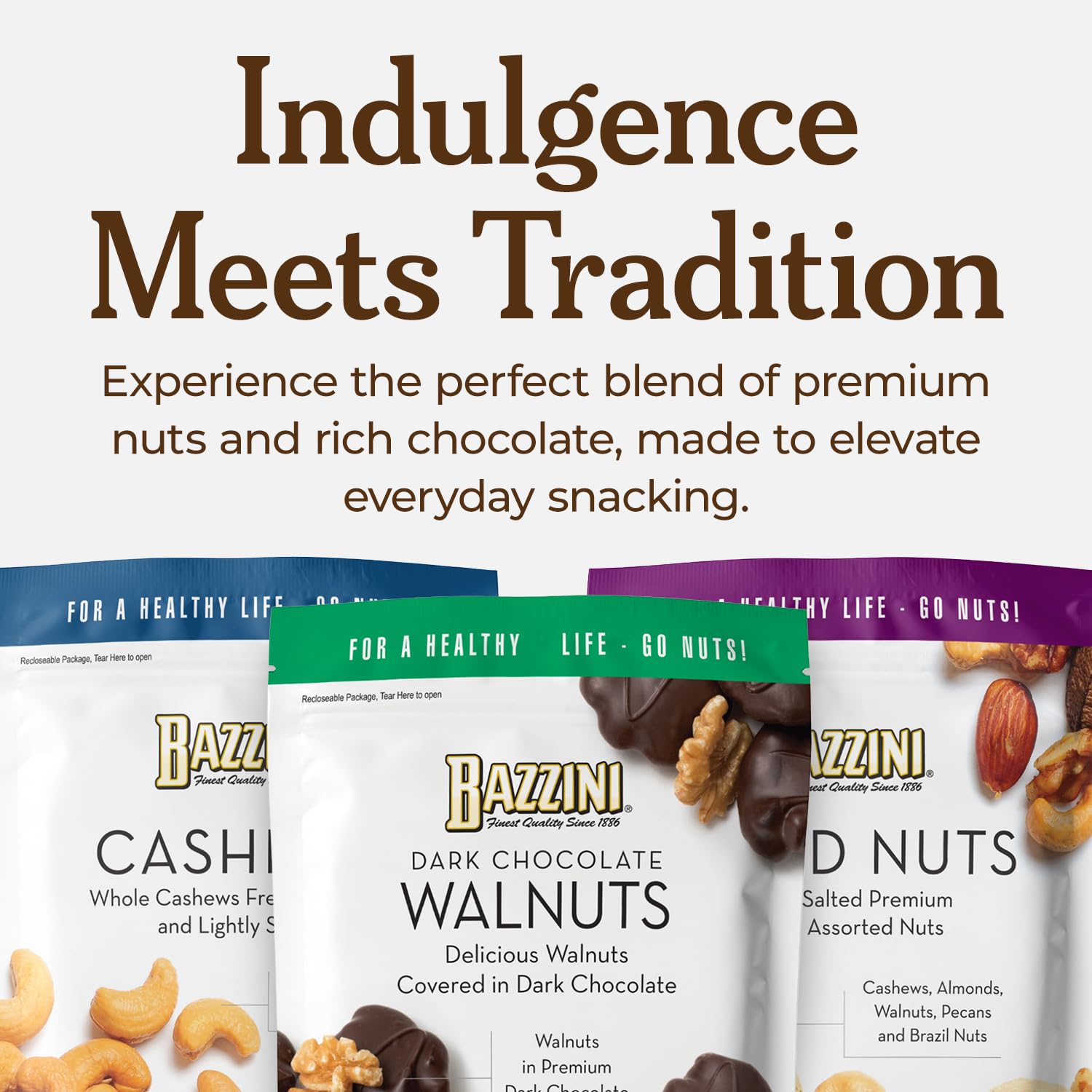 Bazzini Gourmet Nuts, Kosher, Established in 1886, Made in the USA (1 Pouch, Cashews)